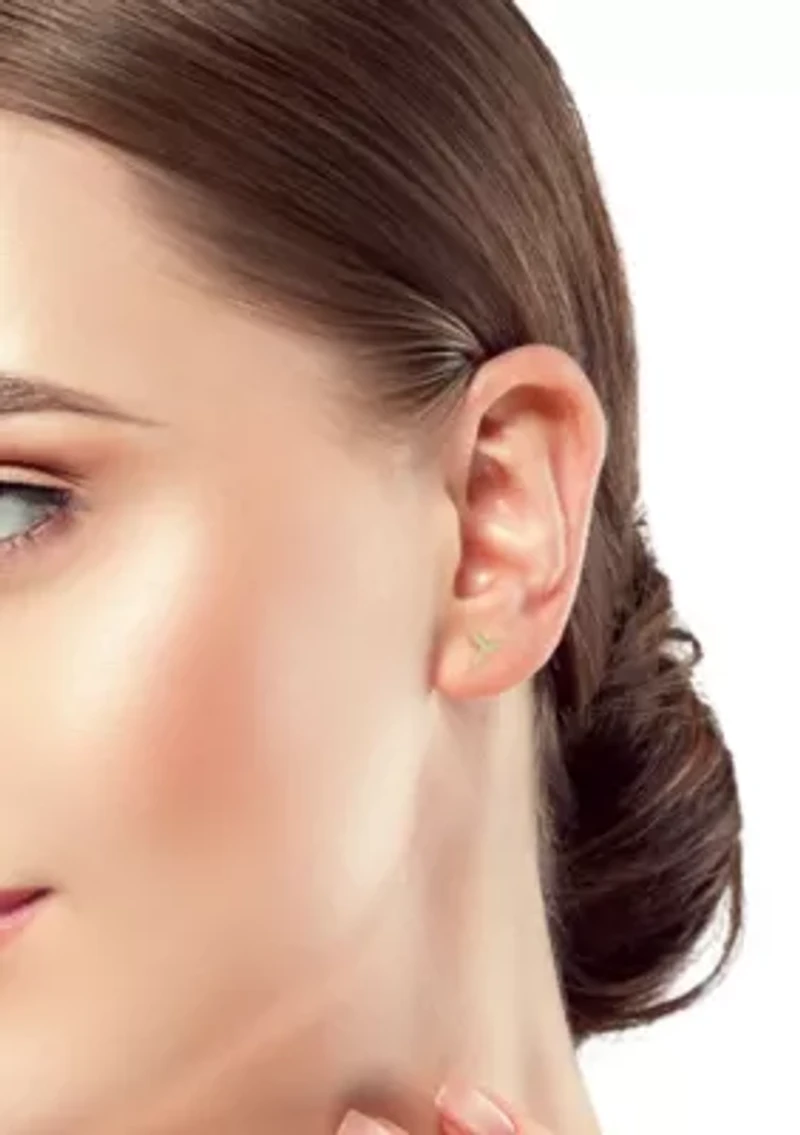 14K Gold Hummingbird Stud Earrings