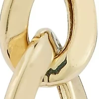 14K Gold Curb Chain Link Drop Earrings