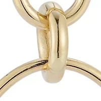 14K Gold Large Oval Hoop Drop Earrings