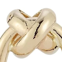 14K Gold Knot Hoop Stud Earrings