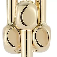 14K Gold Long Stirrup Link Drop Earrings