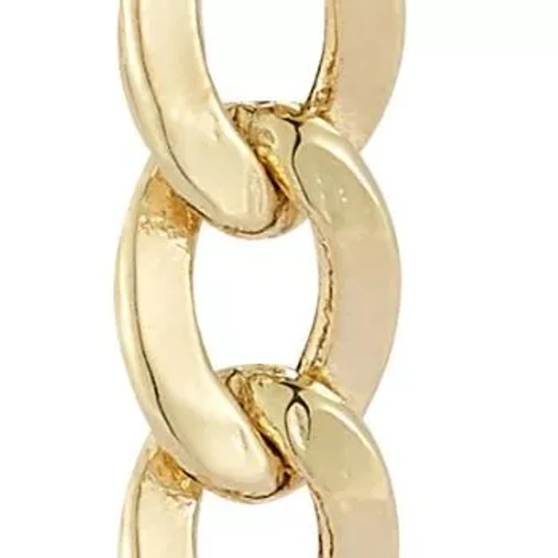 14K Gold Curb Chain Front/Back Earrings