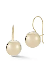 14K Gold Bold Circle Drop Earrings