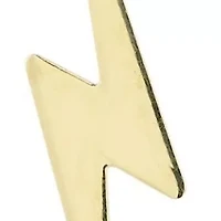 14K Gold Lightning Charm Huggie Hoop Earrings
