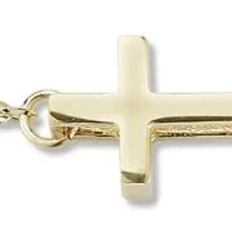 14K Gold Cross Anklet