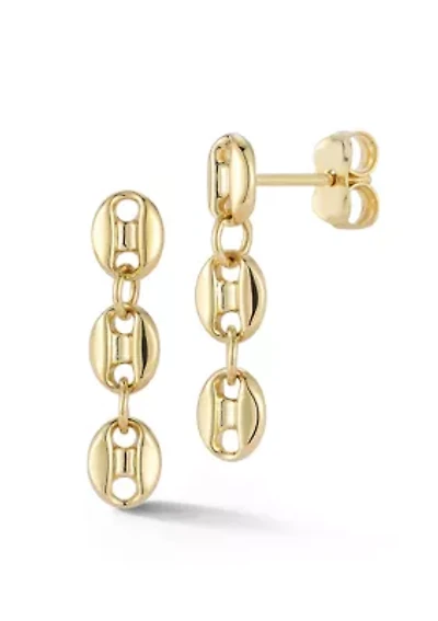 14K Gold Mariner Link Drop Earrings