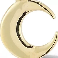 14K Gold Moon Charm Oval Hoop Earrings