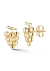 14K Gold Grape Stud Earrings