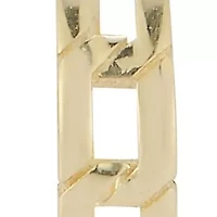14K Gold Square Curb Chain Huggie Hoop Earrings