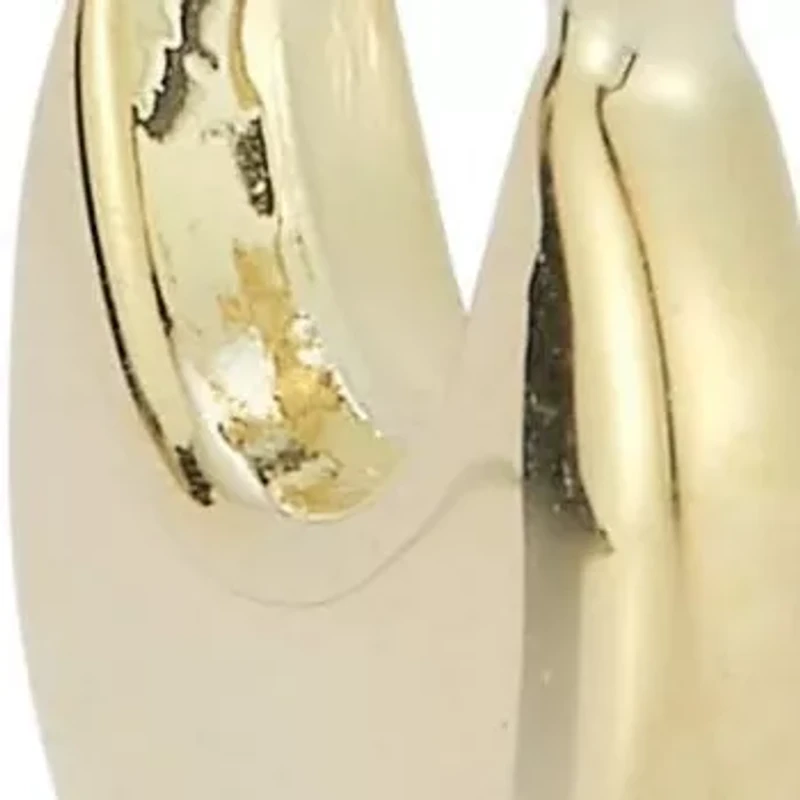 14K Gold Crescent Huggie Hoop Earrings