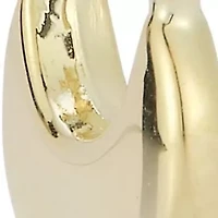 14K Gold Crescent Huggie Hoop Earrings