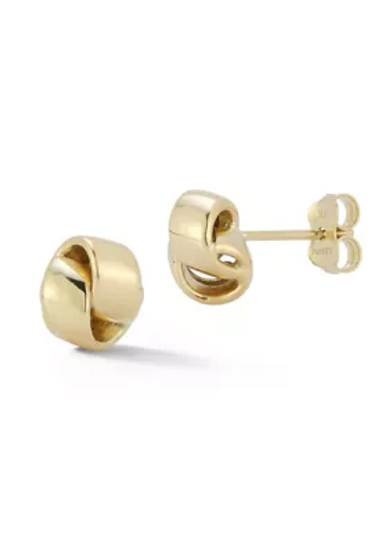 14K Gold Love Knot Stud Earrings