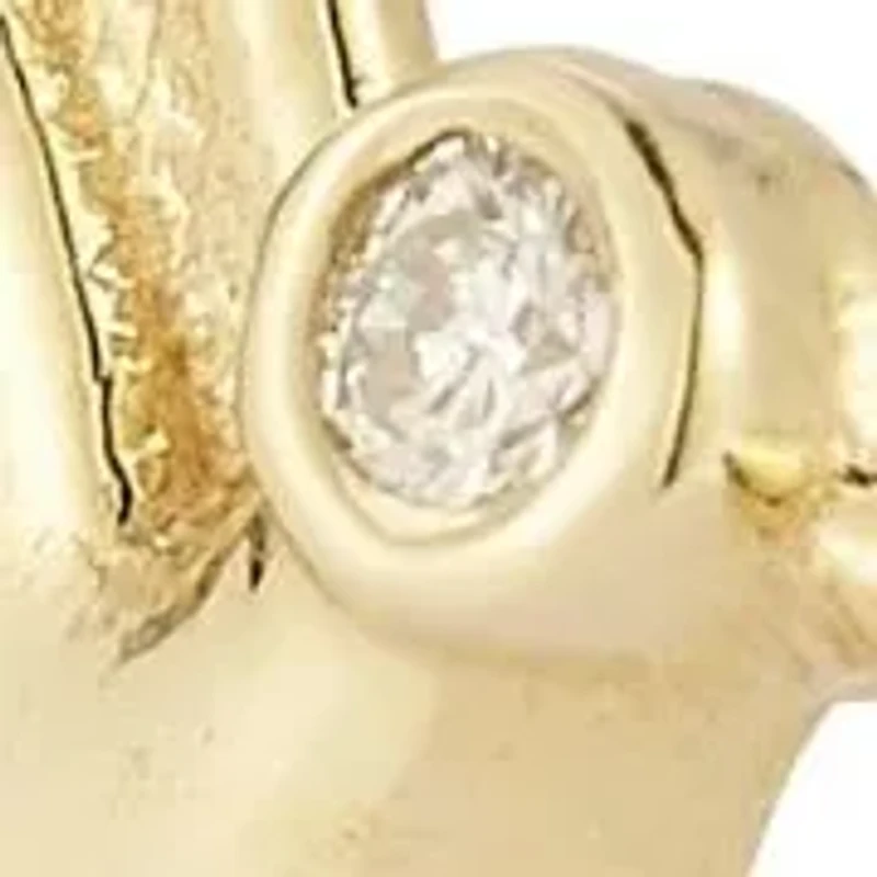 14K Gold Diamond Bird Stud Earrings