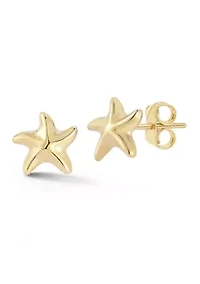 14K Gold Starfish Stud Earrings