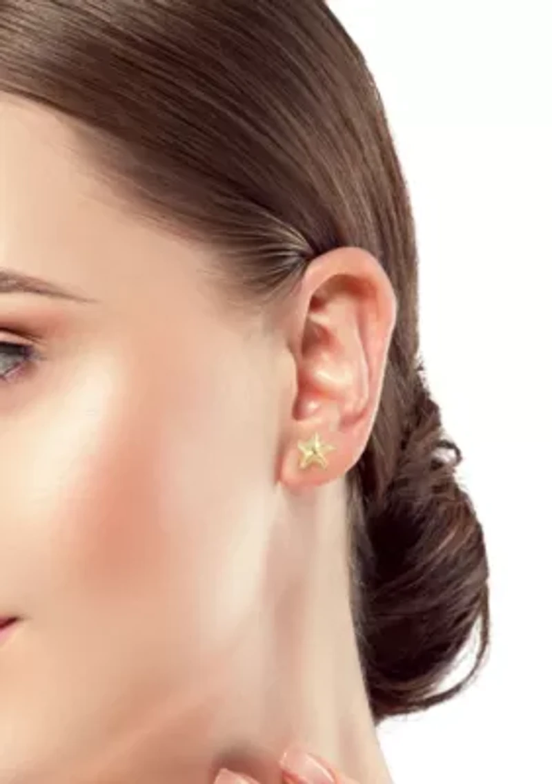 14K Gold Starfish Stud Earrings