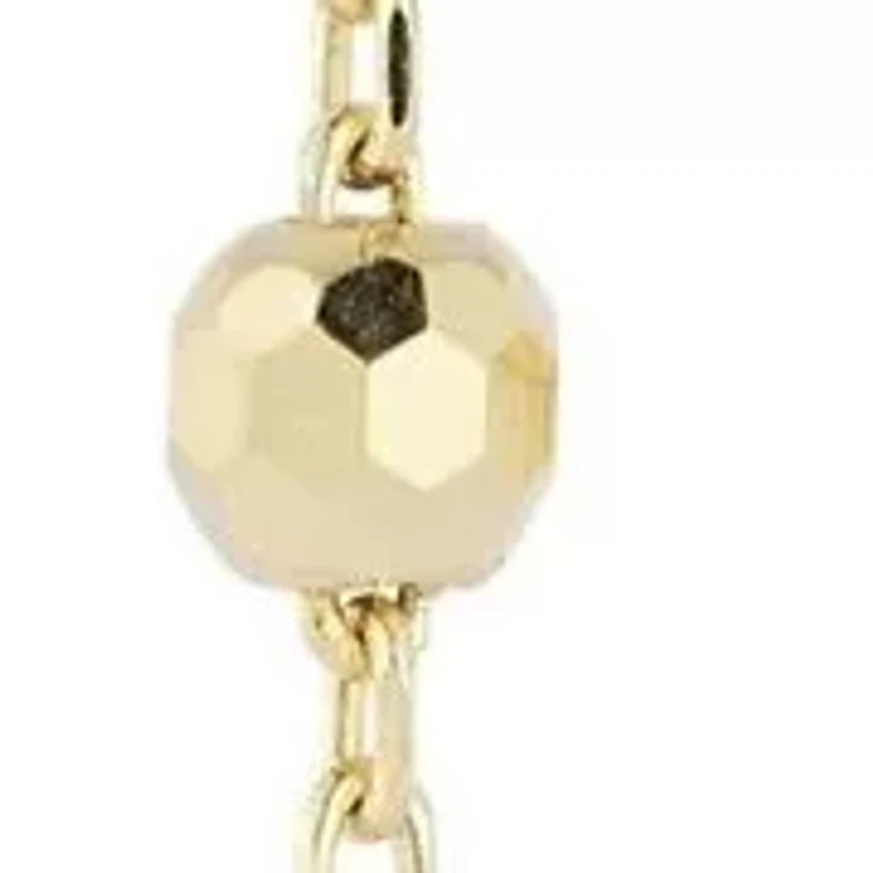 14K Gold Diamond Cut Ball Threader Earrings