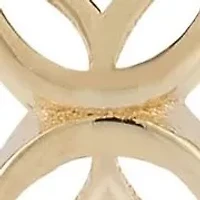 14K Gold Open Work Huggie Hoop Earrings