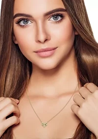 14K Gold Fluted Heart Pendant Necklace