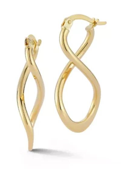 14K Gold Infinity Hoop Earrings