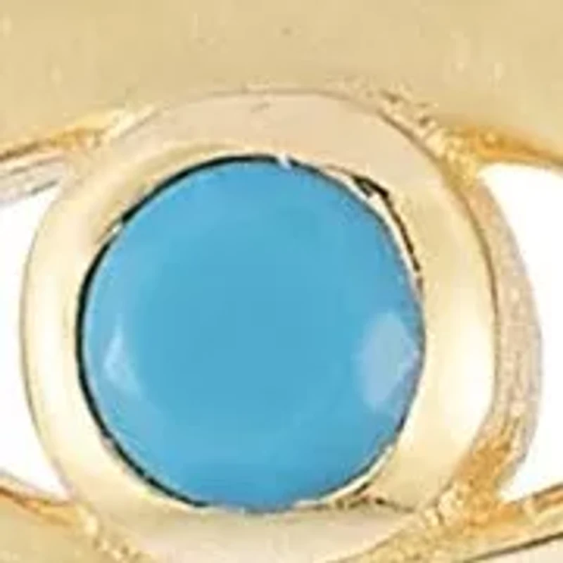 14K Gold Turquoise Evil Eye Stud Earrings