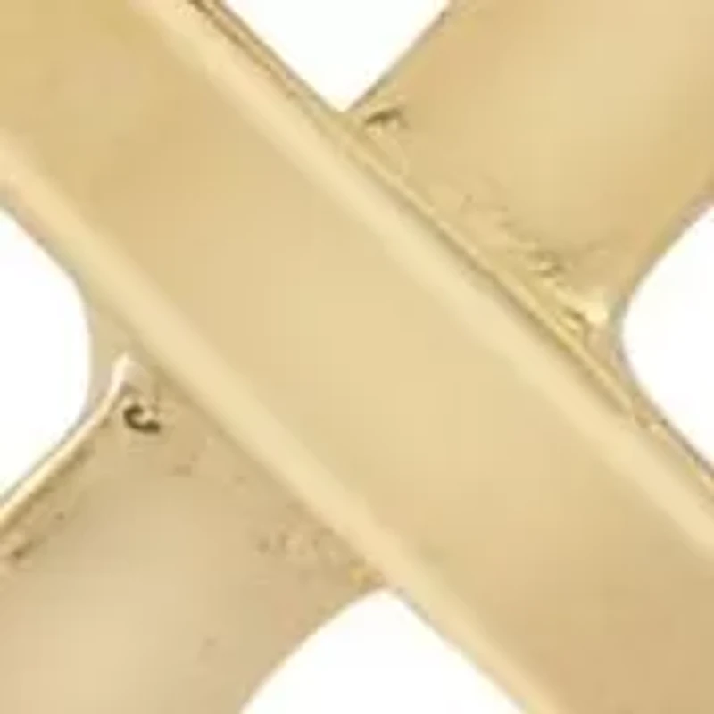 14K Gold Open X Huggie Hoop Earrings