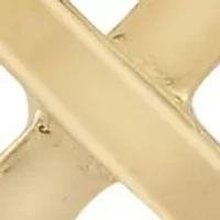 14K Gold Open X Huggie Hoop Earrings