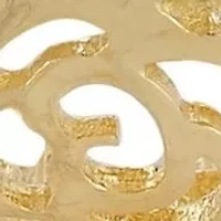 14K Gold Open Rose Huggie Hoop Earrings