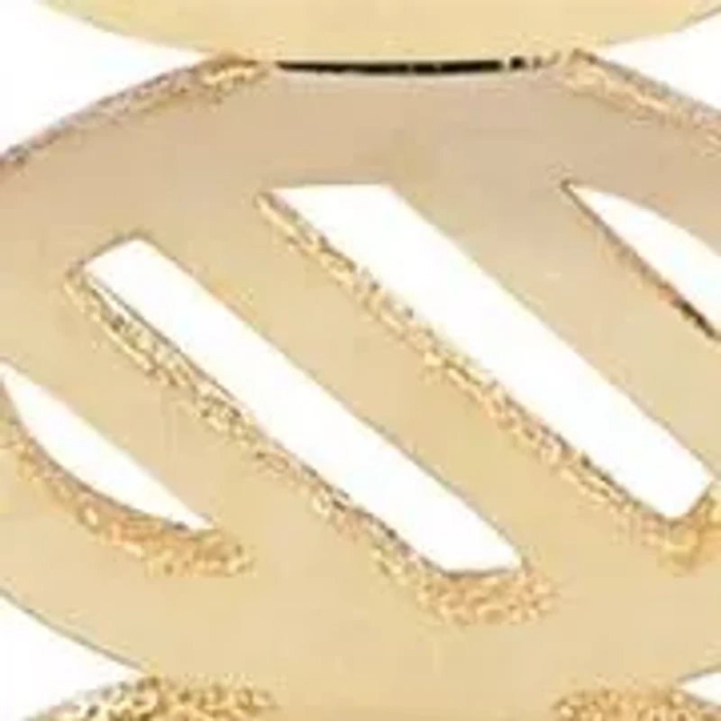 14K Gold Open Leaf Huggie Hoop Earrings