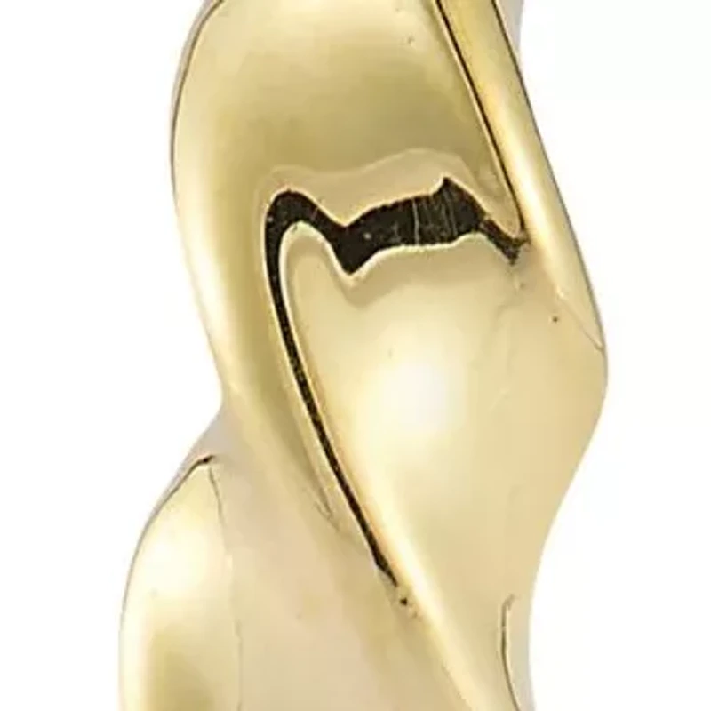 14K Gold Twist Round Huggie Hoop Earrings