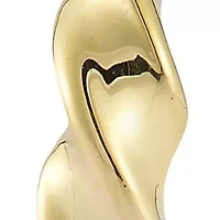 14K Gold Twist Round Huggie Hoop Earrings