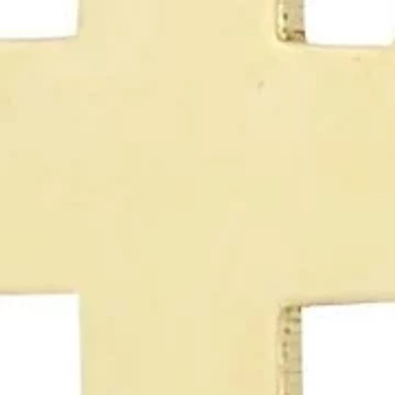 14K Gold Polished Cross Stud Earrings, Made in Italy