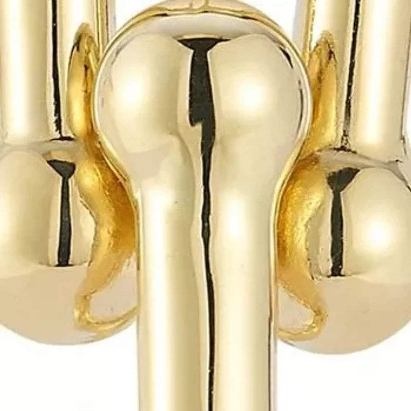 14K Gold Stirrup Link Drop Earrings