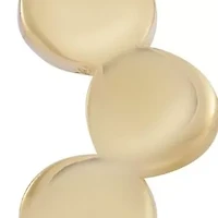 14K Gold Wavy Beaded Huggie Hoop Earrings