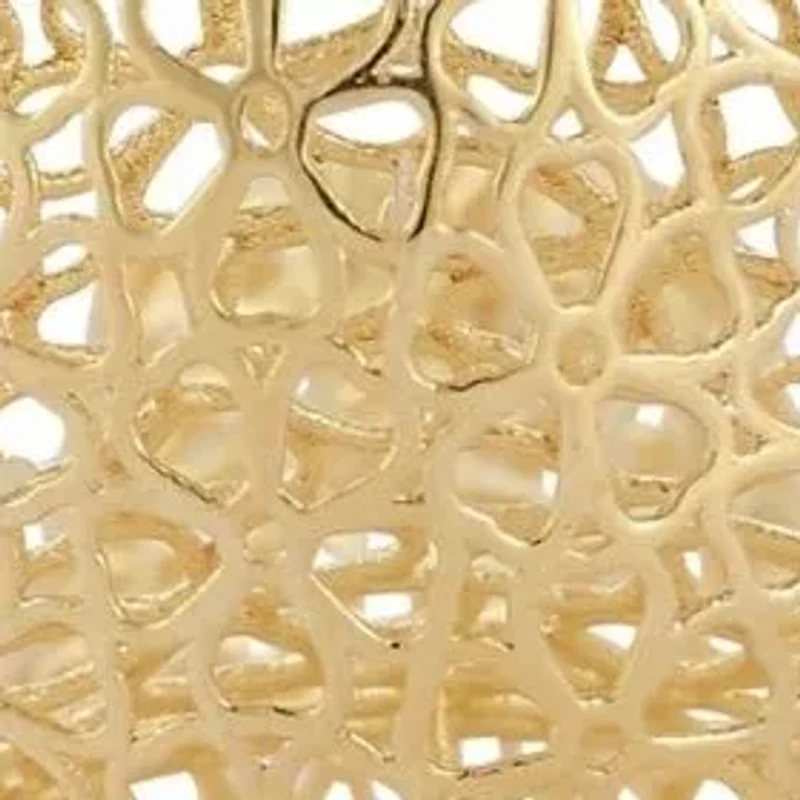 14K Gold Bold Mesh C Hoop Earrings