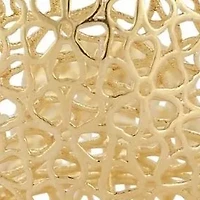 14K Gold Bold Mesh C Hoop Earrings