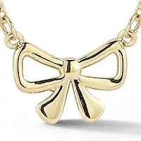 14K Gold Bow Station Necklace