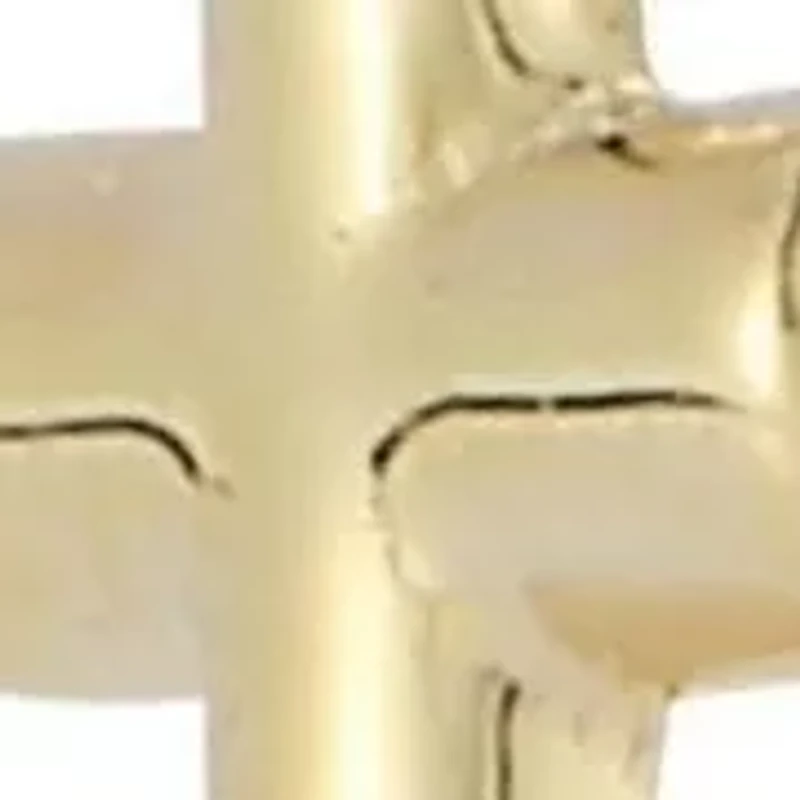 14K Gold Dainty Cross Stud Earrings