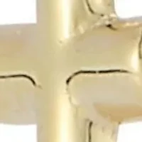 14K Gold Dainty Cross Stud Earrings