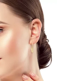 14K Gold Evil Eye Charm Huggie Hoop Earrings