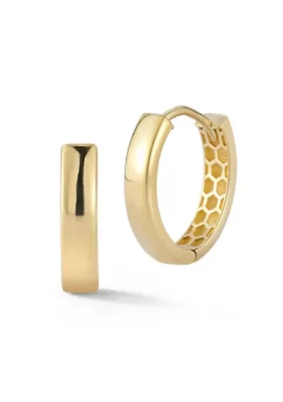 14K Gold Oval Hoop Earrings