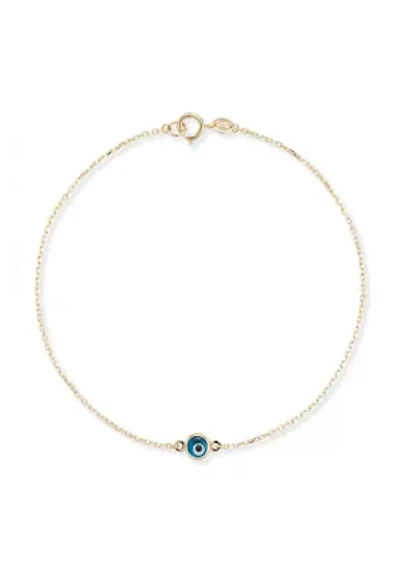 14K Gold Evil Eye Bracelet