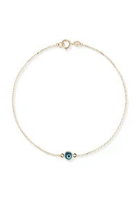 14K Gold Evil Eye Bracelet