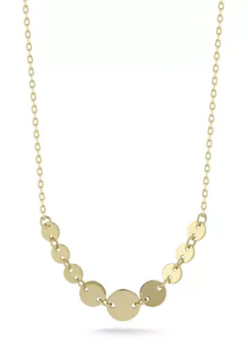 14K Gold Graduated Disc Necklace