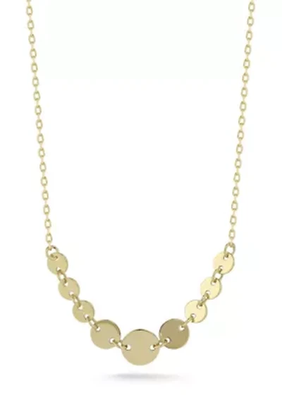 14K Gold Graduated Disc Necklace