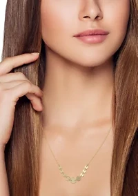 14K Gold Graduated Disc Necklace