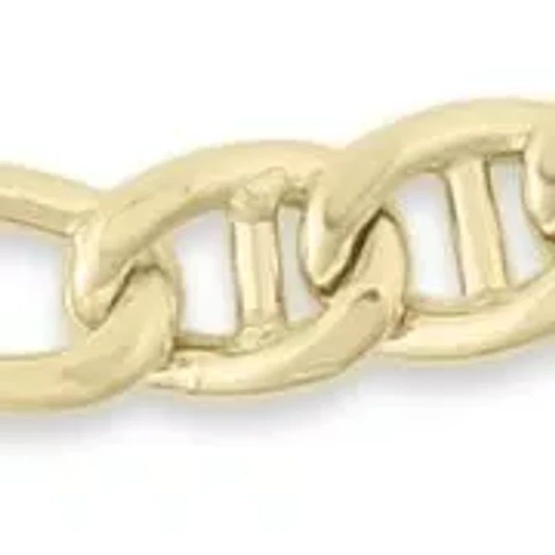14K Gold Mariner Link Figaro Chain Bracelet, Made in Italy