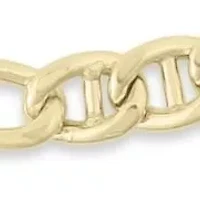 14K Gold Mariner Link Figaro Chain Bracelet, Made in Italy