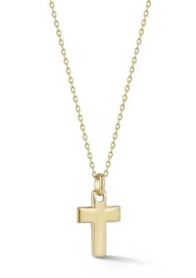 14K Gold Cross Pendant Necklace, Made in Italy