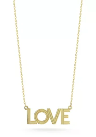 14k Gold Vintage Love Pendant Necklace