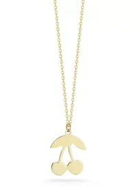 14K Gold Cherry Pendant Necklace
